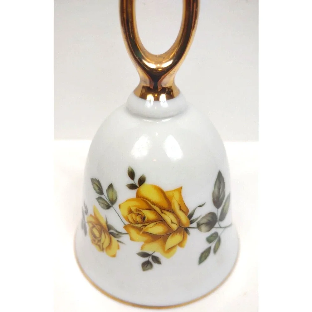 Vintage Bell 1978 American Treasury American Beauty Yellow Rose Bell No 3608
